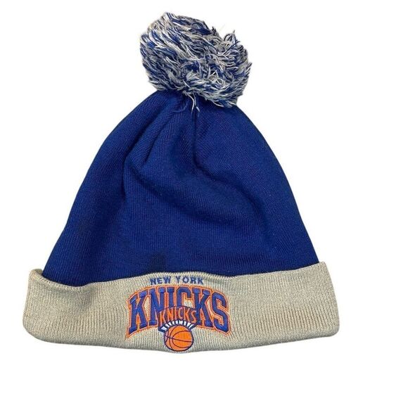 Mitchell & Ness New York Knicks Cuffed Knit Beanie with Pom Multicolor - Picture 1 of 2